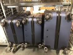 3 X JOHN LEWIS HARD SHELL SUITCASES - NAVY - MIXED SIZES