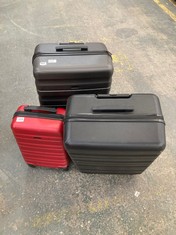 3 X JOHN LEWIS LARGE HARD SHELL SUITCASES - MIXED COLOURS - GREY AND BLACK