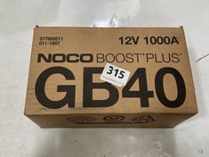 NOCO BOOST PLUS 12V JUMP STARTER - MODEL NO. GB40 - RRP £115