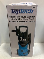 TOPTECH 120BAR PRESSURE WASHER WITH BUILT IN HOSE REEL POWERFUL 1800W MOTOR