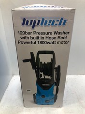 TOPTECH 120BAR PRESSURE WASHER WITH BUILT IN HOSE REEL POWERFUL 1800W MOTOR