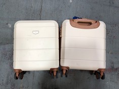 2 X LUGG TRAVEL CASES CABIN SIZE 15" BEIGE/BROWN SPINNERS