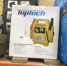 TOPTECH 3-IN-1 12 BOOSTER PACK WITH LIGHT AND AIR COMPRESSOR