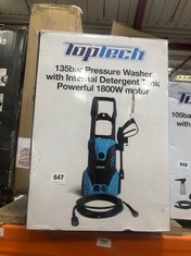 TOPTECH 135BAR PRESSURE WASHER WITH INTERNAL DETERGENT TANK POWERFUL 1800W MOTOR