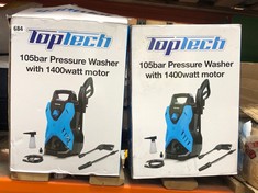 2 X TOPTECH 105BAR PRESSURE WASHER WITH 1400W MOTOR