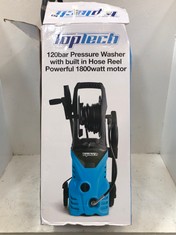 TOPTECH 120BAR PRESSURE WASHER WITH BUILT IN HOSE REEL POWERFUL 1800W MOTOR