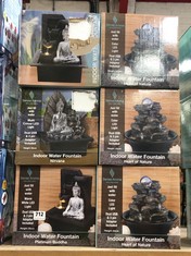 6 X ASSORTED SENSE AROMA INDOOR WATER FOUNTAINS TO INCLUDE PLATINUM BUDDHA