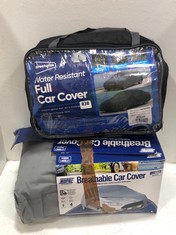 2X CAR COVER ITEMS TO INCLUDE STREETWIZE WATER RESISTANT FULL CAR COVER