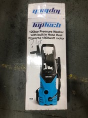 TOPTECH 120BAR PRESSURE WASHER WITH BUILT IN HOSE REEL 1800W MOTOR