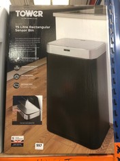 TOWER BLACK 75L RECTANGULAR SENSOR BIN