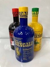 3 X BOTTLES OF ASSORTED RON BENGALO RUM TO INCLUDE RUM FROM BARBADOS 700ML (18+ ONLY) (COLLECTION DAYS: MONDAY 29TH JULY TO WEDNESDAY 31ST JULY)