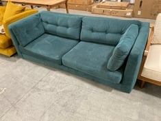 JOHN LEWIS BOOTH LARGE 3 SEATER SOFA AQUA GREEN FABRIC RRP- £962