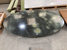 MURCELL OVAL BRAZILIAN GREEN MARBLE DINING TABLE TOP