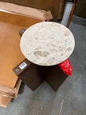 DALMATI DINING TABLE BASE TO INCLUDE STONE MARBLE ROUND SIDE TABLE TOP