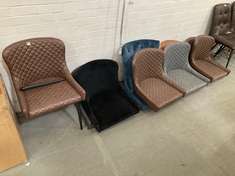 9 X ASSORTED FURNITURE TO INCLUDE RIVINGTON DINING CHAIR BROWN FAUX LEATHER (NO LEGS) (KERBSIDE PALLET DELIVERY)