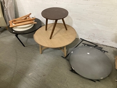 7 X ASSORTED FURNITURE TO INCLUDE ROUND COFFEE TABLE IN DARK GREY (KERBSIDE PALLET DELIVERY)