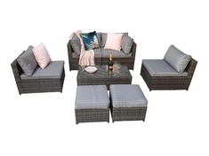 SIGNATURE WEAVE CHELSEA MODULAR SOFA WITH STORAGE INSIDE THE ARMS - 8MM MIXED FLAT GREY WEAVE - (CHEL0329) - RRP £849