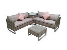 SIGNATURE WEAVE LUCY CORNER SOFA SET IN LIGHT GREY - MODEL: LUCY0395 - RRP £985