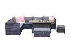 SIGNATURE WEAVE CATALINA MODULAR CORNER DINING SET IN GREY - MODEL: CATA0367 - RRP £1959 (KERBSIDE PALLET DELIVERY)