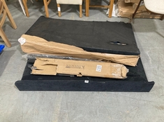 PALLET OF ASSORTED ITEMS TO INCLUDE HEADBOARD IN GREY