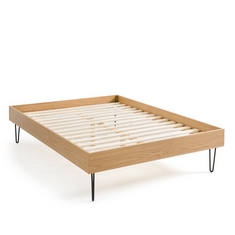 LAREDOUTE CLEON OAK VENEER WOOD/METAL BED RRP- £375