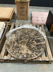 2 X ROUND MARBLE COFFEE TABLE TOPS (KERBSIDE PALLET DELIVERY)