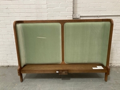 BELSA HEADBOARD SOLID OAK WITH SAGE VELVET KING SIZE (KERBSIDE PALLET DELIVERY)