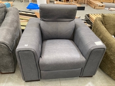 MASON POWER RECLINER CHAIR RELAXED MATT LEATHER CHARCOAL RRP- £1099