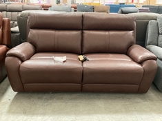 LAY-Z-BOY WINCHESTER 3 SEATER POWER RECLINER SOFA BROWN FAUX LEATHER