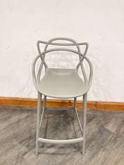 JOHN LEWIS PHILIPPE STARCK FOR KARTELL MASTERS HARD PLASTIC LIGHT GREY BAR STOOL RRP- £362