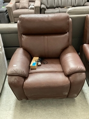 LAY-Z-BOY WINCHESTER POWER RECLINER ARMCHAIR BROWN FAUX LEATHER