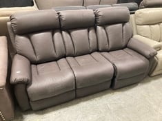 LAY-Z-BOY GEORGIA 3 SEATER POWER RECLINER SOFA DARK BROWN FAUX LEATHER RRP- £1699