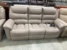 LAY-Z-BOY STATEN 3 SEATER POWER RECLINER SOFA OYSTER FAUX LEATHER RRP- £3099