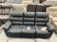 LAY-Z-BOY STATEN 3 SEATER POWER RECLINER SOFA BLACK FAUX LEATHER RRP- £3099