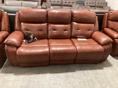 LAY-Z-BOY EL PASO 3 SEATER POWER RECLINER SOFA CINNAMON FAUX LEATHER RRP- £3599