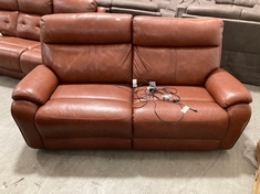 LAY-Z-BOY POWER RECLINER 2 SEATER SOFA CINNAMON FAUX LEATHER