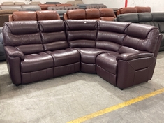 LAY-Z-BOY STATEN CORNER SOFA DARK CHERRY FAUX LEATHER RRP- £4799