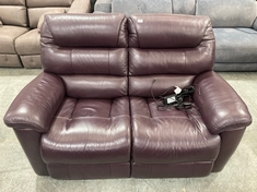 LAY-Z-BOY STATEN 2 SEATER SOFA DARK CHERRY FAUX LEATHER RRP- £2149