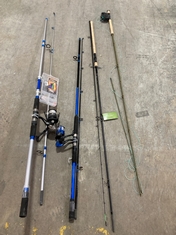 QTY OF ASSORTED FISHING RODS TO INCLUDE KORUM BARBEL 12FT QUIVER