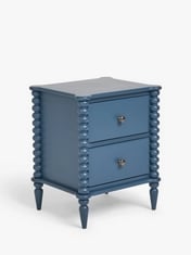 JOHN LEWIS BOBBIN 2 DRAWER BEDSIDE CHEST BLUE RRP- £250