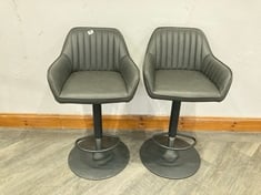 JOHN LEWIS BROOKS GAS LIFT ADJUSTABLE BAR STOOLS SET OF 2 BLACK RRP- £279