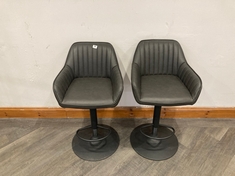 JOHN LEWIS BROOKS GAS LIFT ADJUSTABLE BAR STOOLS SET OF 2 BLACK RRP- £279