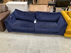 JOHN LEWIS & PARTNER LARGE 3 SEATER SOFA ROYAL BLUE VELVET