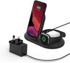 BELKIN 2 X 3 IN 1 WIRELESS CHARGERS (ORIGINAL RRP - £199) IN BLACK. (WITH BOX) [JPTC69152]