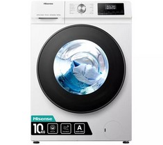 HISENSE FREESTANDING WASHING MACHINE IN WHITE / STAINLESS STEEL - MODEL NO. WFQR1014EVAJM - RRP £399