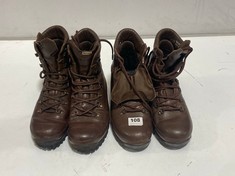 2 X DEFENDER COMBAT BOOTS BROWN 1 X SIZE 7M 1 X SIZE UNKNOWN