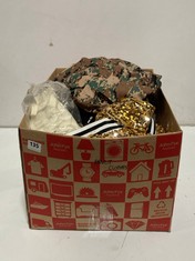 BOX OF ASSORTED ADULT CLOTHING TO INCLUDE GOLD SEQUIN BOMBER JACKET SIZE LG