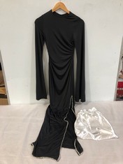 KHANUM`S KADELA GOWN BLACK WITH RHINESTONE SIZE XS RRP- £290