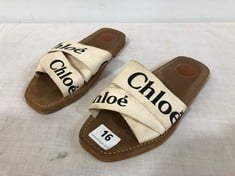 CHLOE OPEN TOED SANDALS WITH CANVAS INSTEP STRAPS - RRP £350