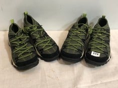 2 X TIMBERLAND TRAINERS ARMY GREEN/GREEN SIZES 8.5 & 9